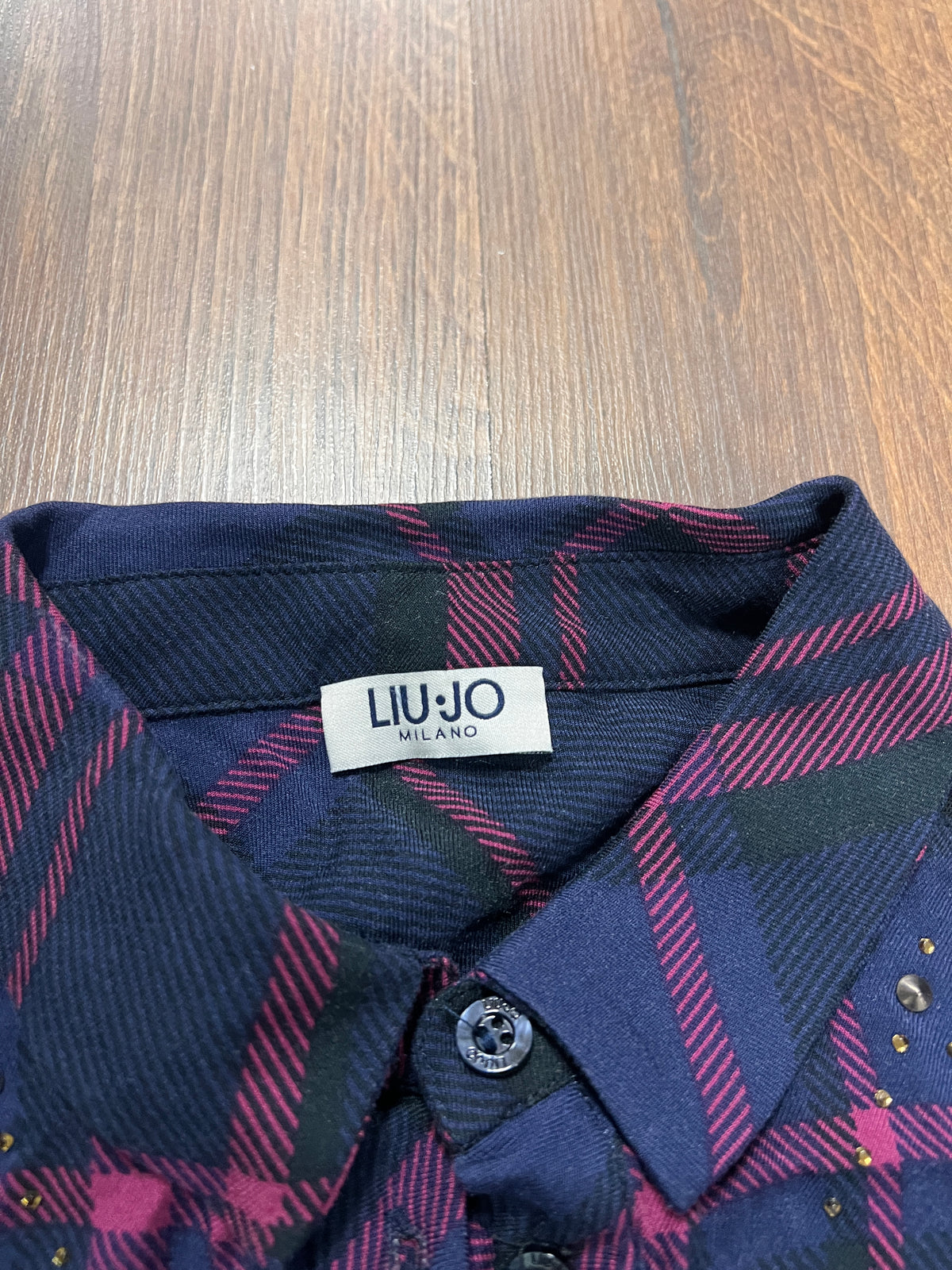 Liu Ju studded plaid shirt(S)